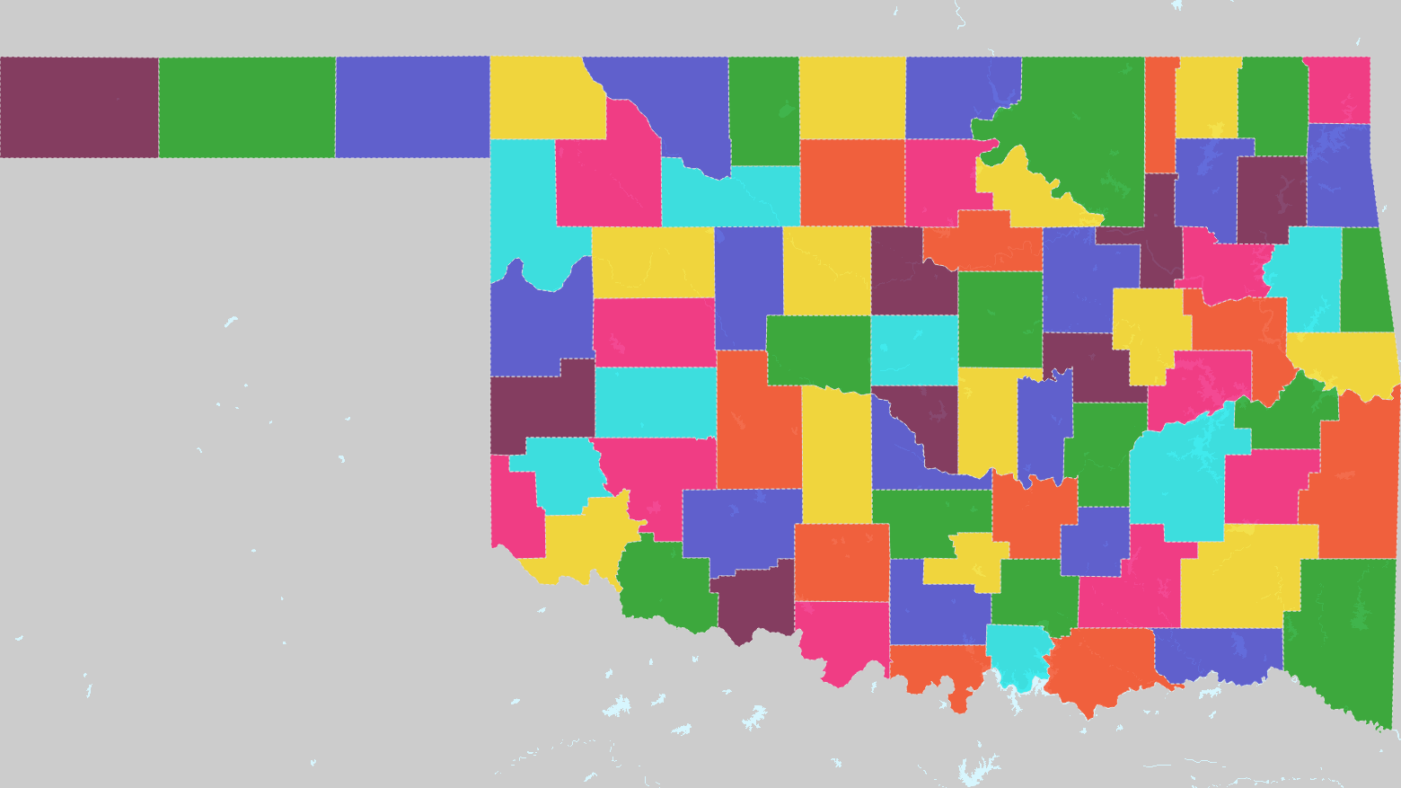 Clickable County Map Of Oklahoma 0088