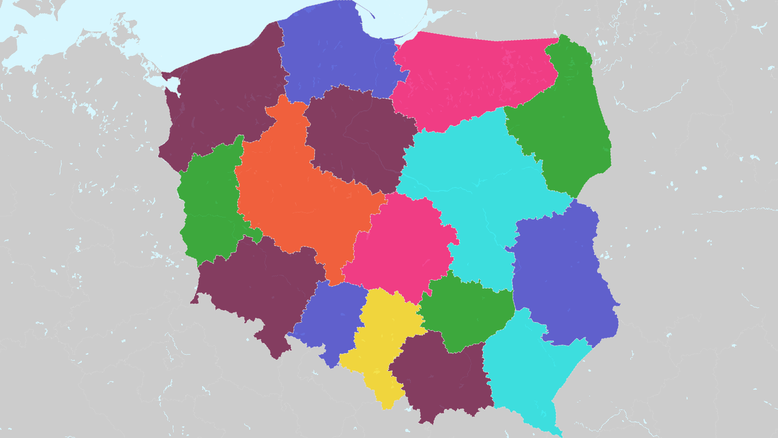 Voivodeships of Poland - AtlasBig.com