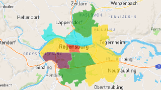 Regensburg Postleitzahlen Karte - AtlasBig.com