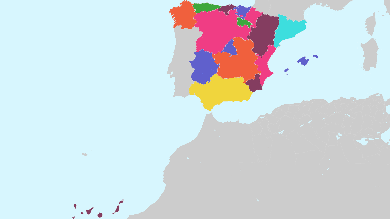 Autonomous Communities Of Spain On Interactive Map