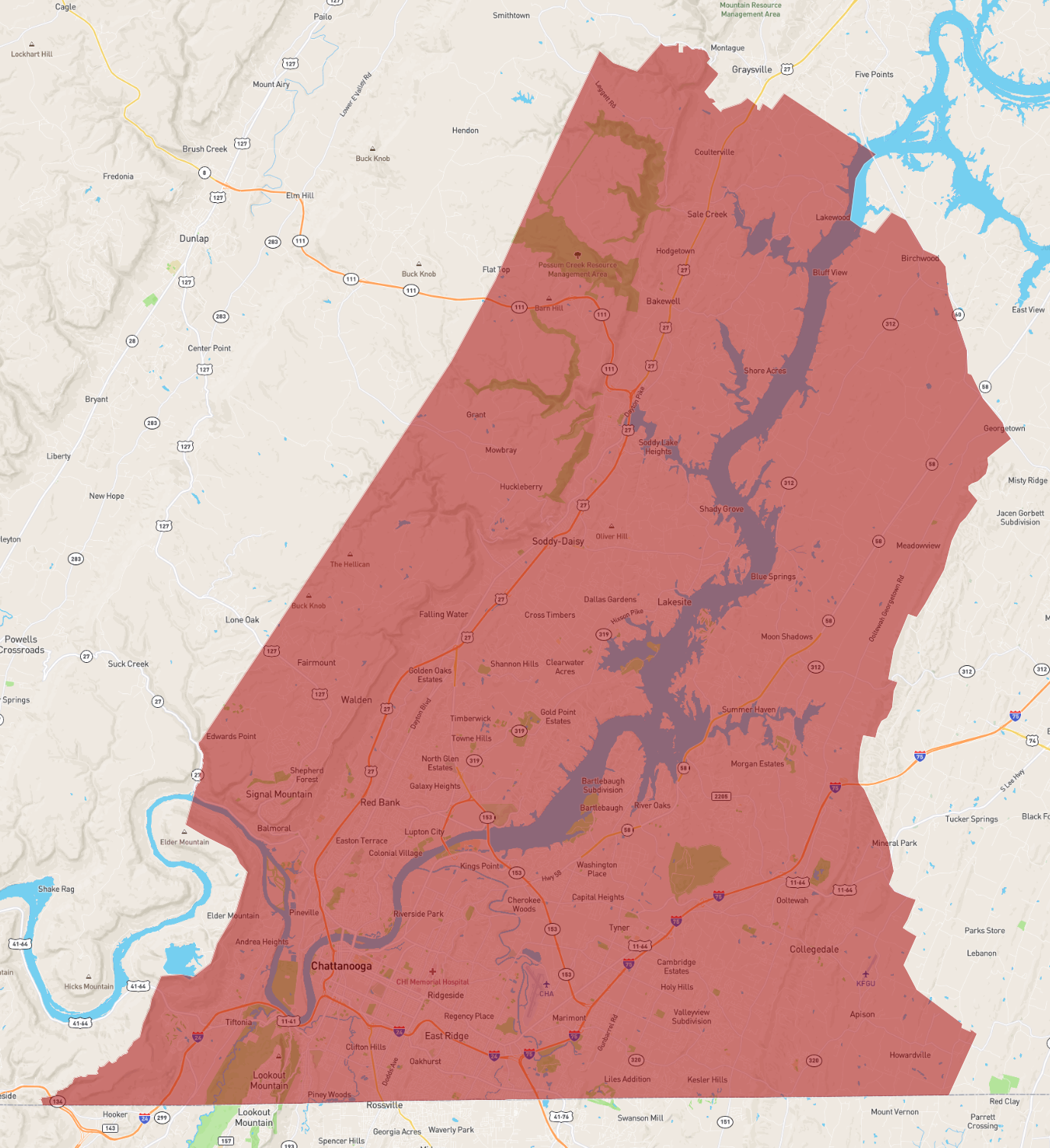 Tennessee Hamilton County AtlasBig com