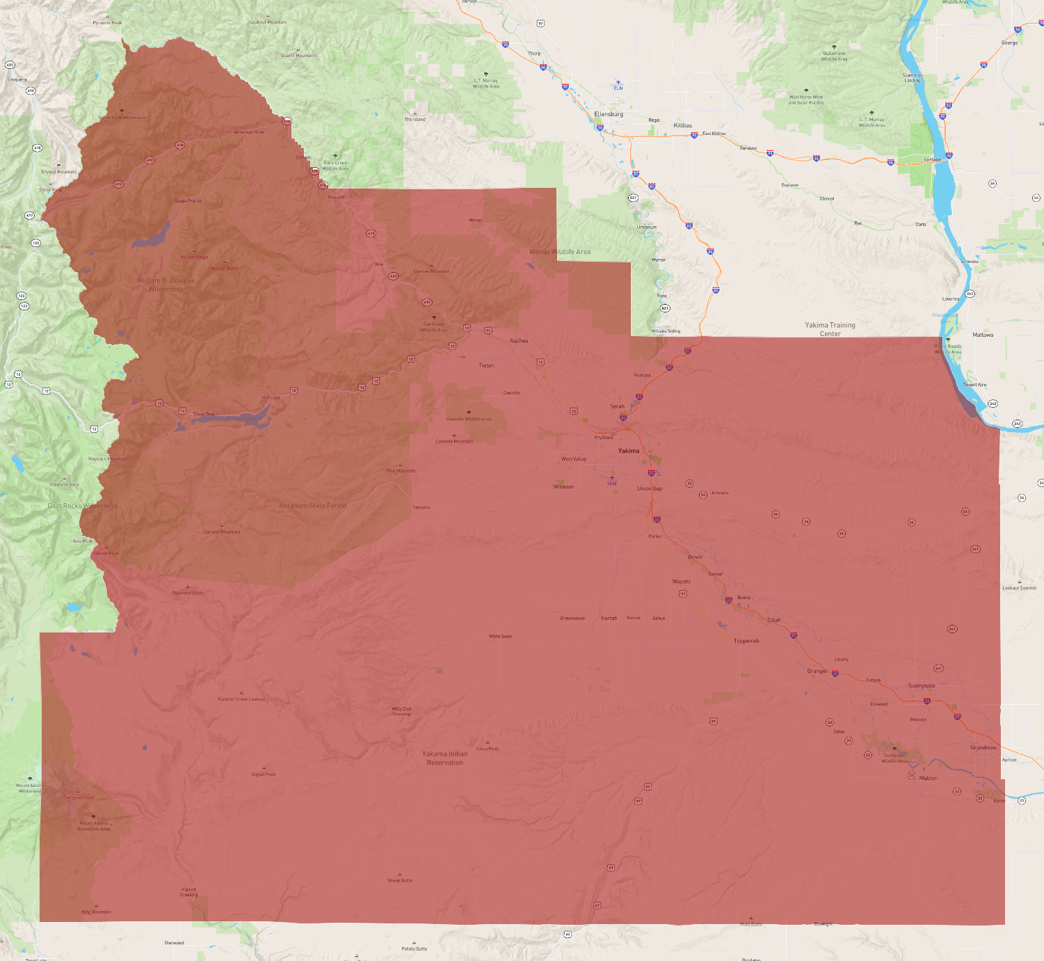 Washington Yakima County - AtlasBig.com
